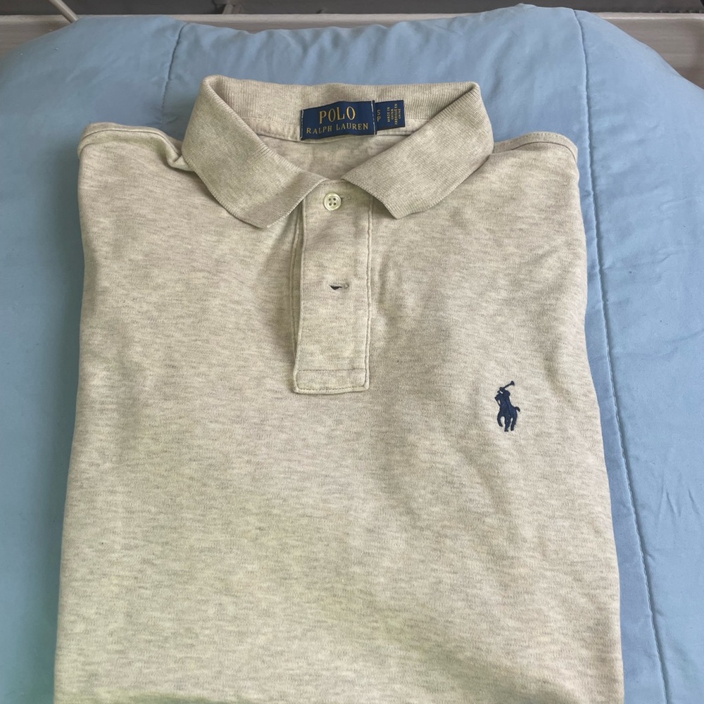 Ralph Lauren Men's Polo - Light Heather Gray with Navy Pony